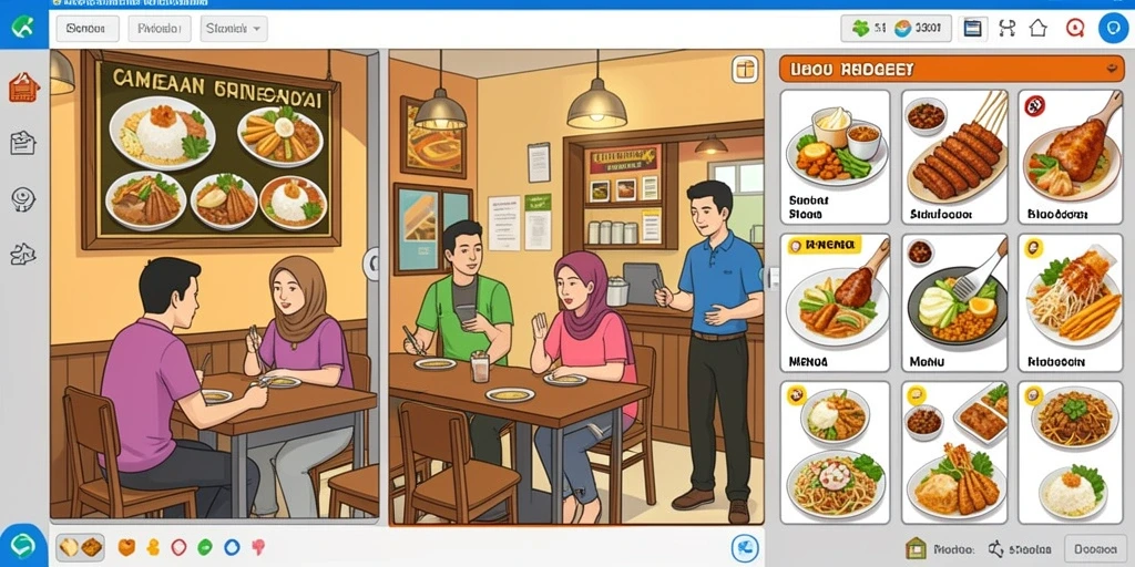 Tampilan awal permainan yang penuh warna.